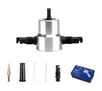 Cortador de chapa de metal, herramienta de corte de hierro de doble cabeza, accesorio de taladro eléctrico, placa de modificación, tijeras de perforación, cortador de chapas de metal