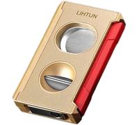 Cortador De Cigarros,Cortador De Corte Recto 4 En 1 con Perforador De Cigarros,Guillotina De Cigarros De Doble Hoja De Acero Inoxidable,Cortapuros De Cuchilla,Mejorador De Extracción De Cigarros