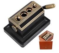 Cortador de cigarros de guillotina de mesa, corte recto y V de precisión, hoja de acero inoxidable, caja de madera, regalo para papá y amigos