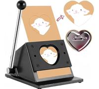 Cortador de corazón de insignia manual, troquelador de corazón de escritorio de metal de 57x54 mm, espesor de corte ≤ 0,8 mm, troquelador de corazón con gráfico de corazón, para hacer insignias