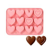 Cortador De Corazón,Molde Reutilizable De Una Docena De Cavidades Apto Para Lavavajillas - Molde Mini Para Galletas Con Relieve,Para Cumpleaños Vacaciones Amigos Estudiantes Hombres Mujeres Muffins Br