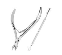 Cortador de cutículas de metal con empujador y cortador de cutículas, kit de 2 herramientas profesionales para quitar cutículas, juego de cortadores de cutículas, cortacutículas para mujeres