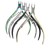 Cortador de cutículas profesional, alicates for uñas, tijeras, empujador de manicura, pinzas for pedicura, removedor de piel muerta, 1 pieza(DARK GRAY)