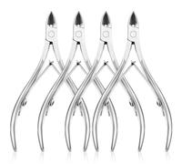Cortador de cutículas profesional, alicates para uñas, tijeras, empujador de manicura y pedicura, removedor de cutículas, herramienta para el crecimiento de cutículas, 4 piezas