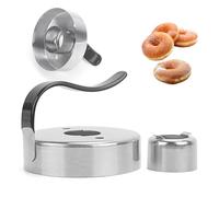 Cortador de donut de acero inoxidable | Molde de acero inoxidable para hacer donuts | Herramienta multifuncional para hornear pasteles sin pegamento para hamburguesas, pasteles