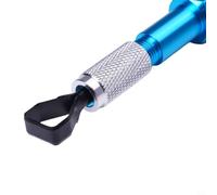 Cortador de esquina de aleación de aluminio para líneas de soldadura de suelo de PVC y vinilo, herramienta raspadora reemplazable de 3 cuchillas con mango azul/amarillo/rojo, incluido (azul)