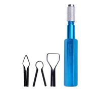 Cortador de esquina de aleación de aluminio para soldadura de suelos de PVC y vinilo, herramienta raspadora reemplazable de 3 cuchillas con almacenamiento de cuchillas integrado (azul)