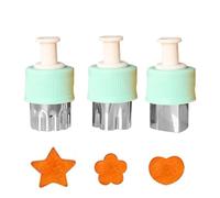 Cortador de forma de verduras - Juego divertido, moldes de corte de frutas y verduras, herramientas de guarnición fáciles de usar | 3 sellos creativos de repostería para niños, ideal para decoración