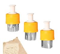 Cortador de forma de verduras, juego divertido, moldes de corte de frutas y verduras, herramientas de guarnición fáciles de usar, 3 sellos creativos de repostería para niños, ideal para decoración de