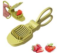 Cortador de fresas, cortador de mano de acero inoxidable, cortador de plátano, para champiñones, plátano, uva, huevo, verduras, tazas de postre, ensalada, decoración de soporte de pasteles, decoración