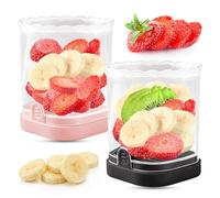 Cortador de fresas y frutas creativo - Cortador desmontable con placa de presión (Negro + Rosa)