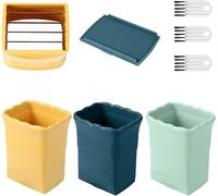 Cortador de fruta, Rebanador de Frutas Multifuncional, Cortador de Fresas de Acero Inoxidable para con cepillo de limpieza multifuncional