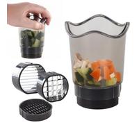Cortador de Frutas, Cortadora de Fruta Verduras Rápido Rebanadora de Frutas Multifuncional Cortador de Manzanas para Banana Fresa Frutas Suaves Pepinos Ensalada de Verduras, 1 Pieza, Negro