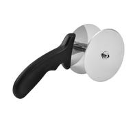 Cortador de frutas de mano con diseño de acero inoxidable | Cortador de pizza de doble rueda de acero inoxidable para la preparación de ensaladas, picar y picar