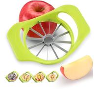 Cortador de frutas, herramienta para cortar manzanas, descorazonador de frutas de 12 hojas, mango antideslizante, fácil de usar, ahorra tiempo, cortador y divisor de acero inoxidable para utensilios