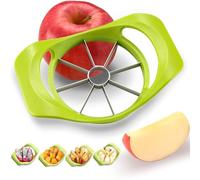 Cortador de frutas, herramienta para cortar manzanas, descorazonador de frutas de 8 hojas, mango antideslizante, fácil de usar, ahorra tiempo, cortador y divisor de acero inoxidable para utensilios de