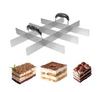 Cortador de Galletas Cuadrado - Acero Inoxidable, Porcionado de Alta Frecuencia, Cortador de Galletas, Herramientas de Postre con Mango | Divisor de pasteles para servir pasteles, postres a base de ar