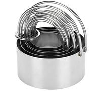 Cortador de galletas de 5 uds, moldes de forma redonda de acero inoxidable, cortador de galletas con mango, herramientas profesionales para hornear masa