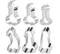 Cortador de galletas de acero inoxidable, 6 Piezas cortadores de galletas divertidas, Cortador de Galletas con forma de pene, moldes de Acero inoxidable, para despedidas soltera adultos, plata