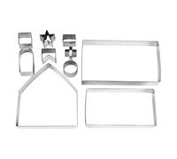 Cortador de galletas de casa de Navidad 3d - juego de hornear de galletas de galletas de Navidad 10X | Cortador de galletas para moldes de casa de pan de jengibre para galletas para hornear pastel