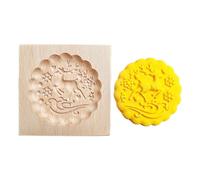 Cortador de galletas de madera, diseño de árbol de Navidad Papá Noel muñeco de nieve, forma de horno de madera reutilizable, patrón grabado y mango liso, herramienta de horno para tartas con