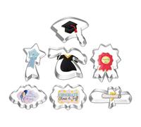 Cortador de galletas de metal, moldes de galletas para hornear | Moldes grandes para hornear diploma, lindo moldeador de pasteles para eventos escolares y jardín de infantes