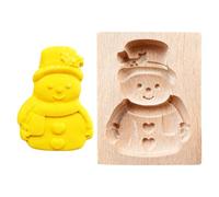 Cortador de galletas de Navidad 3D - Set de moldes de galletas de madera | Papá Noel, árbol, muñeco de nieve, alce - moldes antiadherentes para galletas, postres, cocina, decoración de bricolaje