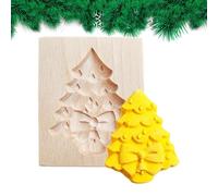 Cortador de galletas de Navidad 3D - Set de moldes de galletas de madera | Papá Noel, árbol, muñeco de nieve, alce - moldes antiadherentes para galletas, postres, cocina, decoración de bricolaje