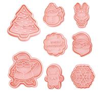 Cortador de galletas de Navidad 8pcs/set reutilizable en la galleta 3d linda santa claus nave mama de nieve hombre de jengibre para hornear herramientas de cocina para hornear