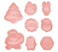 Cortador de galletas de Navidad 8pcs/set reutilizable en la galleta 3d linda santa claus nave muñeco de árbol de nieve hombre de jengibre para hornear herramientas de cocina |