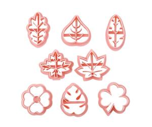 Cortador De Galletas Hoja | Molde Decorador Para Masa De Tarta | 8 Piezas Moldes de Repostería para Fondant, Formas para Pastelería Que se Pueden Prensar para Artesanía en Arcilla y Fudge