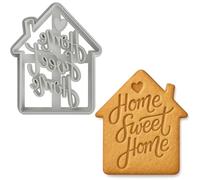 Cortador de galletas Home Sweet Home, perfecto para inauguración de la casa y hornear con temática casera (3.5 x 2.8 pulgadas), color aleatorio