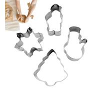 Cortador De Galletas Navideñas De Metal | 4 Piezas Cortador Galletas Muñeco de Nieve Copos de Nieve | Herramienta De Repostería Para Decorar Postres Como Tartas Y Pasteles Con Crema De Queso