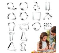 Cortador de galletas para pastelería - Molde de caramelo de acero inoxidable - Juego de bomberos divertidos de 16 piezas para fiestas de cumpleaños, regalos en casa escuela