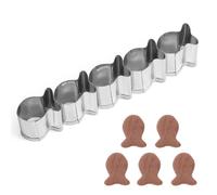 Cortador de Goldfish Cracker, 5 Cavidades Acero Inoxidable Cortador Galletas en Forma Pez Mini Moldes Peces Dorados para Hornear Masa Antiadherente Perfecto para Galletas en Forma Animales