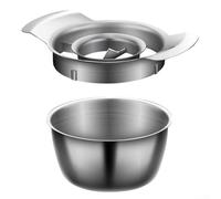 Cortador de granada de acero inoxidable con base antideslizante estable, cuenco y herramienta de mazo de madera diseñada para una cómoda preparación de frutas (cortador de granada)