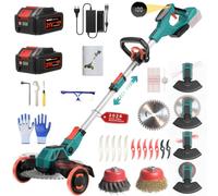 Cortador de Hierba inalámbrico de 21 V, Compatible con baterías Makita, desbrozadora con Cepillo de deshierbe, 2 baterías 4,0 Ah Incluidas, Motor sin escobillas de 900 W para césped, jardín, Patio