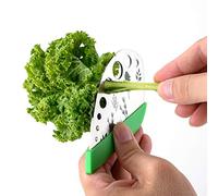 Cortador de hierbas de 9 agujeros de acero inoxidable, cortador de hojas de verduras, herramienta de pelado para el hogar, la cocina, para colar, verde de collard, tomillo, albahaca, romero