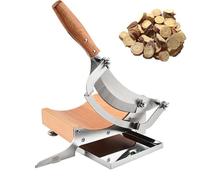 Cortador de hierbas manual, cortador de acero inoxidable con grosor ajustable para corte preciso de hierbas medicinales, raíces y carne seca, incluye bandeja