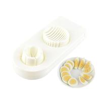 Cortador de huevos, cortador de acero inoxidable para huevos cocidos, 2 en 1, apto para lavavajillas, ayudante de cocina para tomate suave, fruta, seta, cereza, plátano, desayuno, ensalada