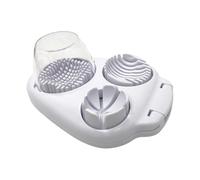 Cortador de huevos duros, picadora de huevos duros de acero inoxidable de 3 vías, para huevos duros, herramienta picadora de cocina, robot de alimentos multifunción con recipiente para uso doméstico