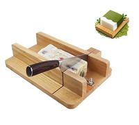 Cortador de jabón de madera con escala, duradero, gran espacio de corte para jabón, pasteles, chocolate y queso, manualidades uniformes