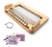 Cortador de jabón de madera, cortador de pan múltiple con 12 cables de corte, ideal para jabón y queso hechos a mano, kit de fabricación de jabón de bambú, 30 cm de altura, 10 cm de ancho