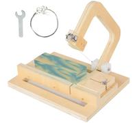 Cortador de jabón de madera para la fabricación de jabón, herramienta de corte de jabón de alambre ajustable para velas de corte de pan hecho a mano de corte de queso en rodajas