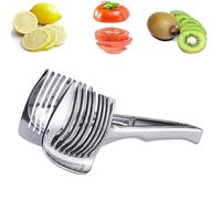 Cortador de limón con mango - Acero inoxidable Lemon Slicer, Fruit Splitter Tool, Orange and Citrus Slicer, Egg and Round Fruit Cutter, Kitchen Vegetable Cutting Aid | for Home Cooking Baking Kitchen