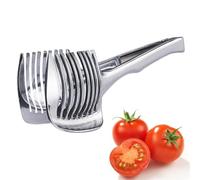 Cortador de limón por más de tomate, herramienta de corte de frutas multipropósito de acero inoxidable con mango, herramientas de soporte de ayuda para cortar la cocina para frutas y verduras