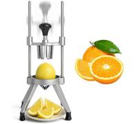 Cortador De Limón Y Lima De 6/8 Cuñas | Hoja De Acero Inoxidable Con Soporte De Aluminio: Cortador De Frutas Fácil De Limpiar For Cortes Rápidos De Pepino, Papa Y Cítricos