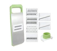 Cortador de mano protector, picador manual de verduras con 6 cuchillas, cortador de gofres de verduras para patatas, zanahorias, calabacines, cebollas, utensilio de cocina esencial (6 verde 1 piezas