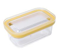 Cortador de mantequilla, caja de almacenamiento ideal para almacenamiento y rebanador hecho de plástico y silicona, adecuado para operaciones diarias con mantenimiento simple, cómodo (amarillo)