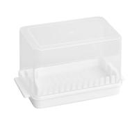 Cortador de mantequilla, caja de rebanar con tapa, herramienta de queso multifuncional, contenedor de porciones extraíble, 6.5 x 3.74 x 3.94 pulgadas, solución de almacenamiento de cocina para